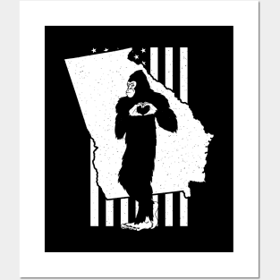 Bigfoot Georgia State Map Posters and Art